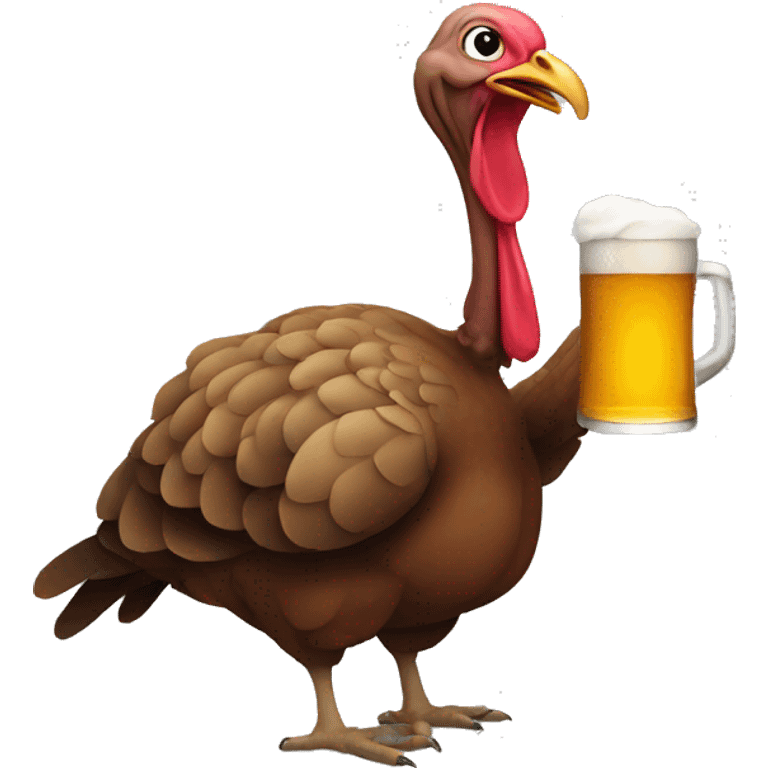 Turkey drinking beer emoji