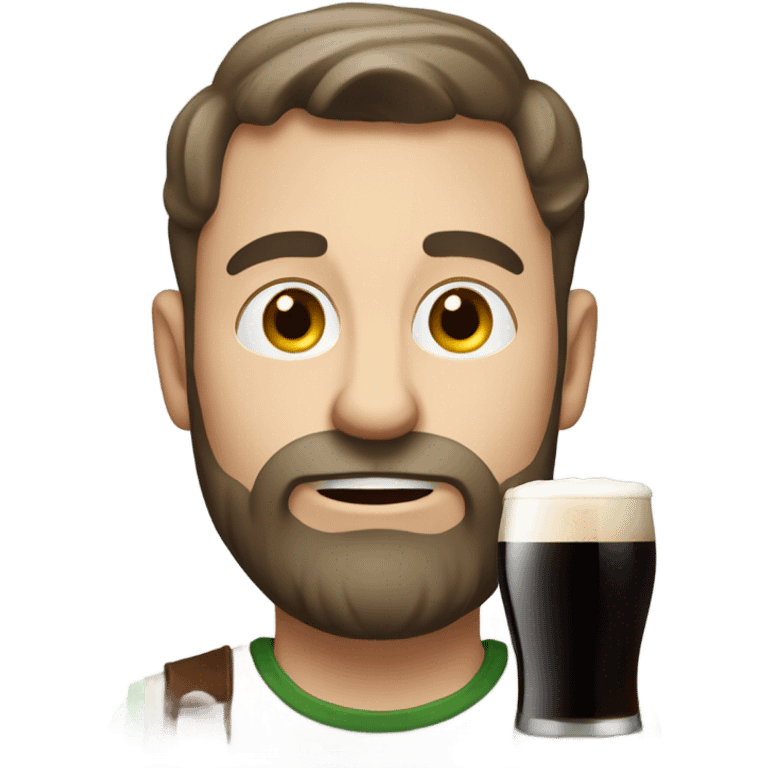 White guy drinking a Guiness emoji