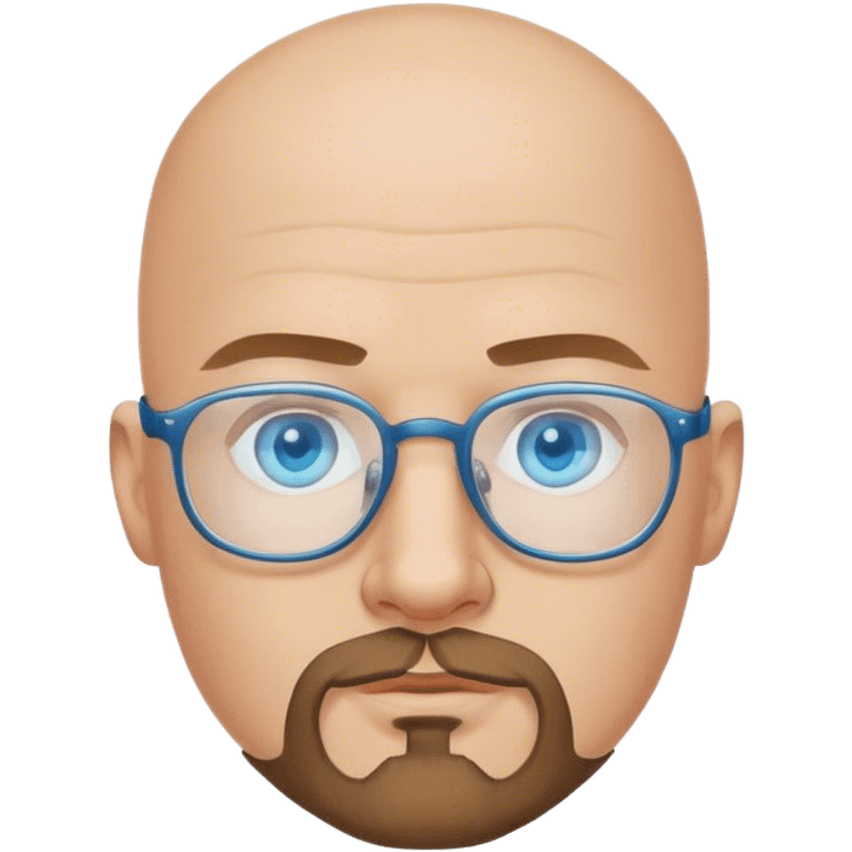 bald man goatee beard blue eyes glasses emoji