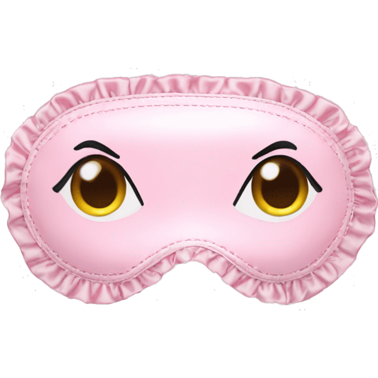 Light pink Frilly satin sleeping mask emoji