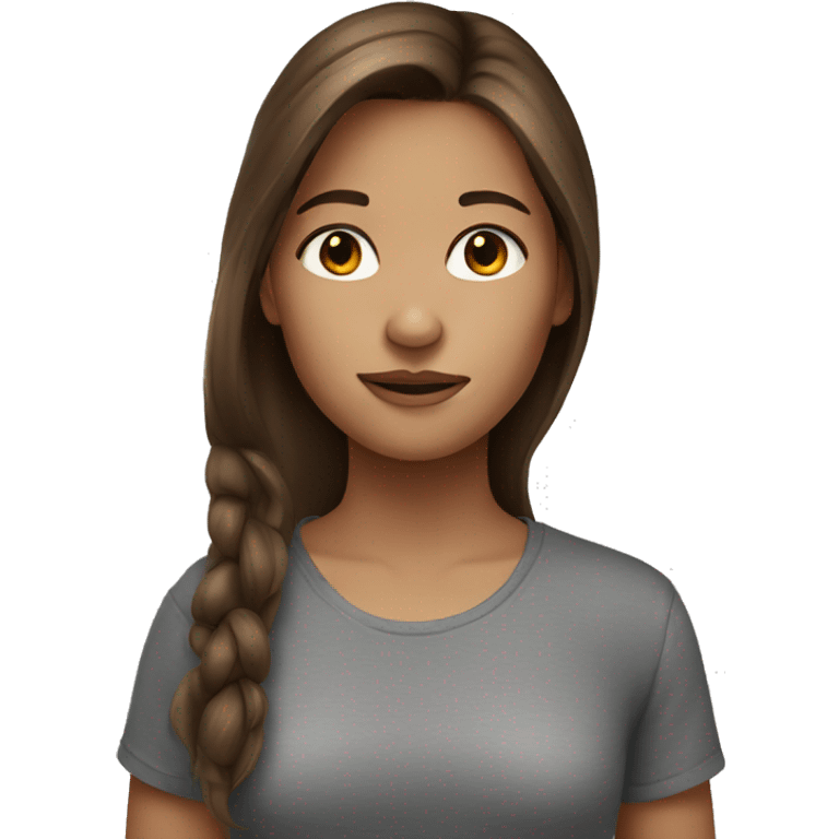 girl with brown hair portrait emoji