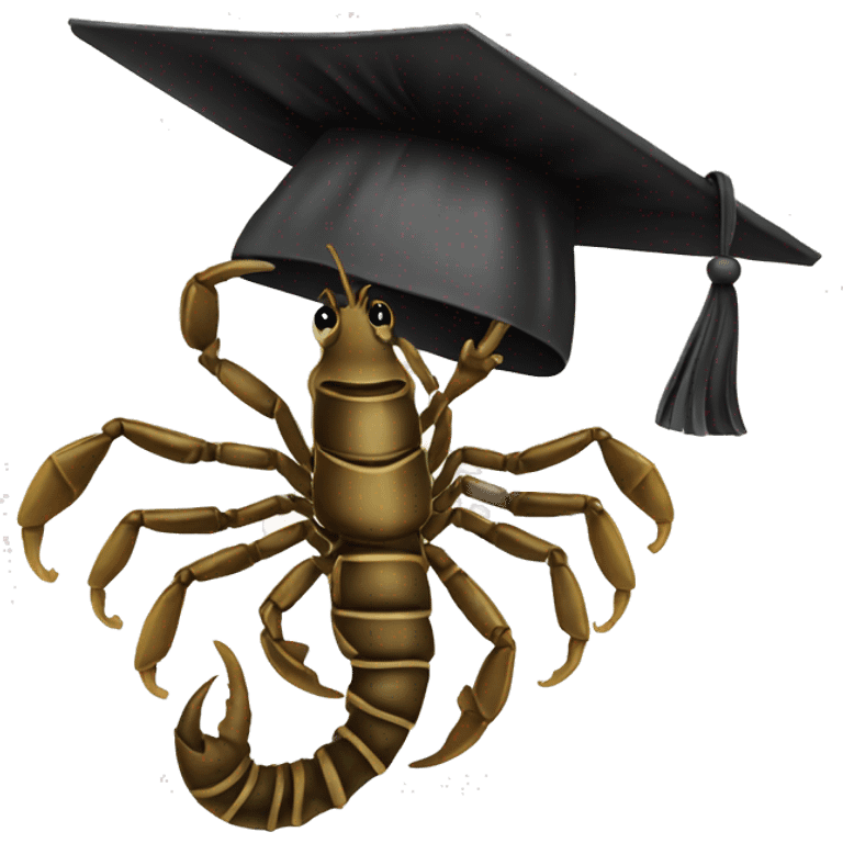 scorpion with graduation cap emoji