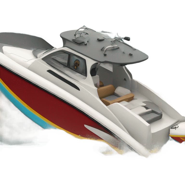 Wake surf boat exploding emoji