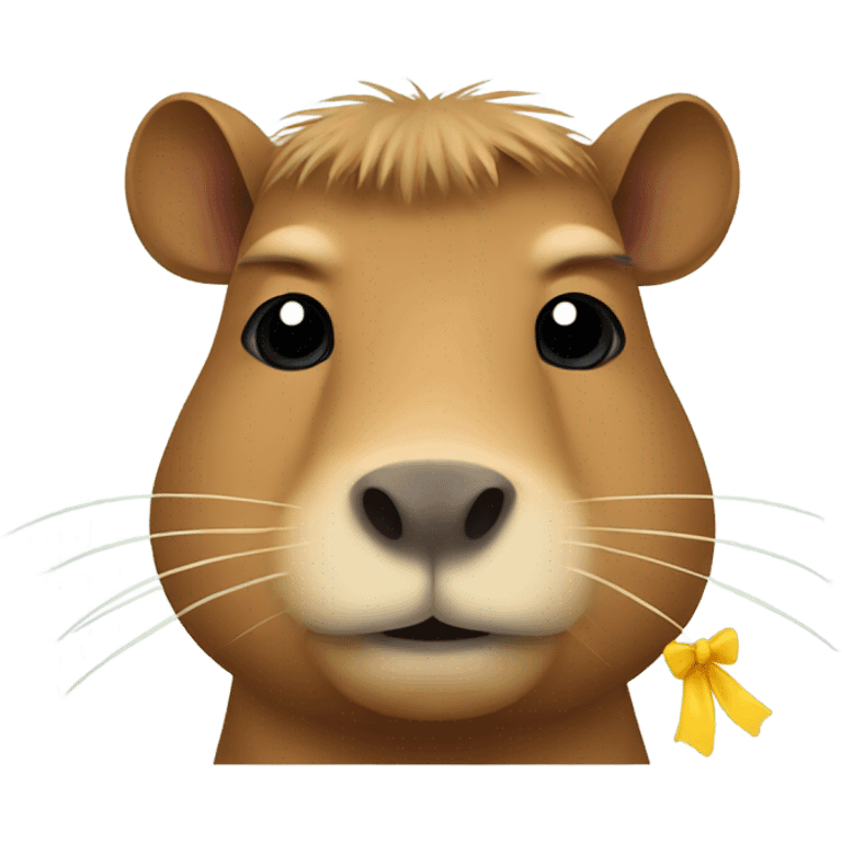 Capybara wearing a bow emoji