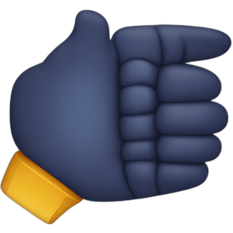 Thumbs up emoji but the thumb is horizontally bent in a 90 degree angle in the middle emoji