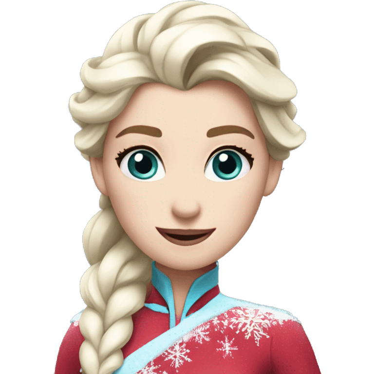 Elsa with Santa outfit emoji