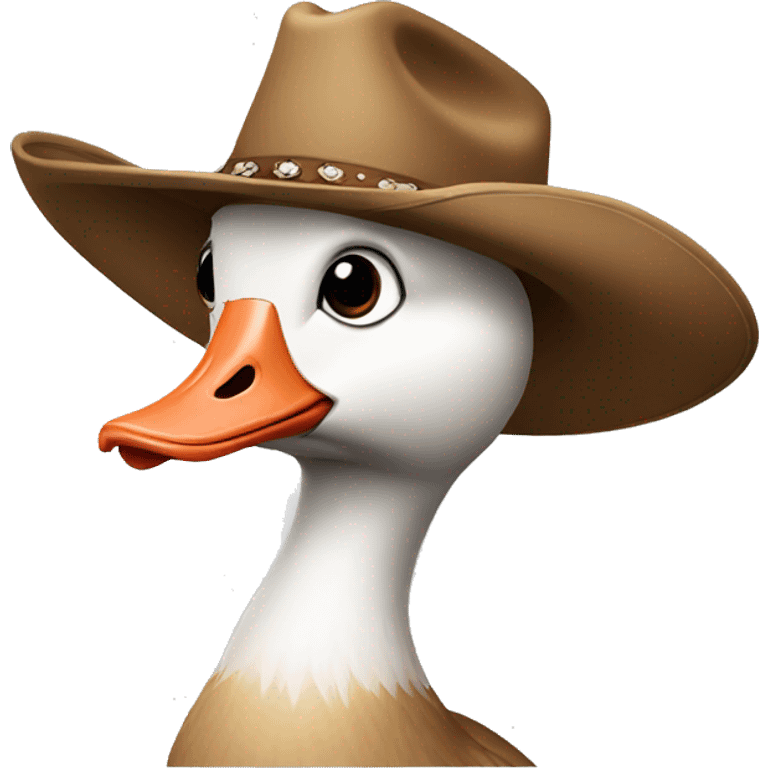 Goose with cowboy hat emoji