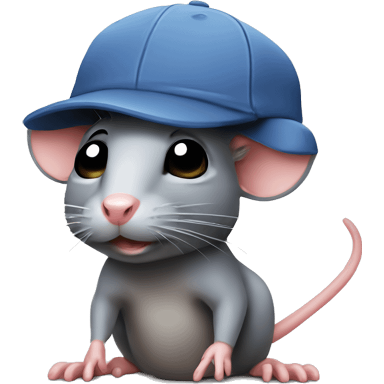 Rat with a little cap emoji