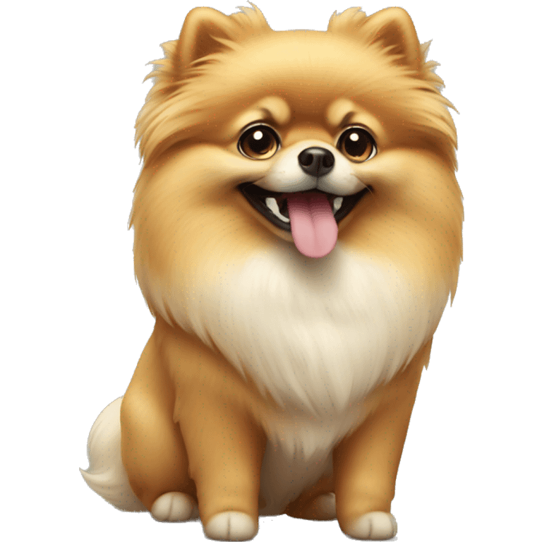 Pomeranian with smile emoji