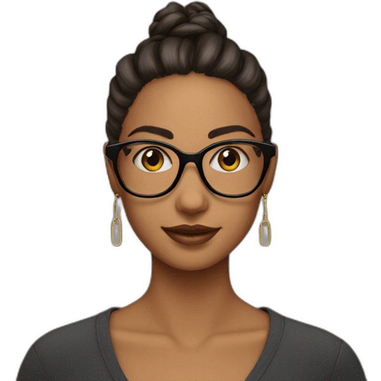 girl-with-glasses-with-paperclips-earrings emoji