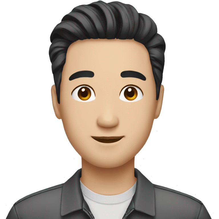 korean male mid 30s pomade black hair emoji