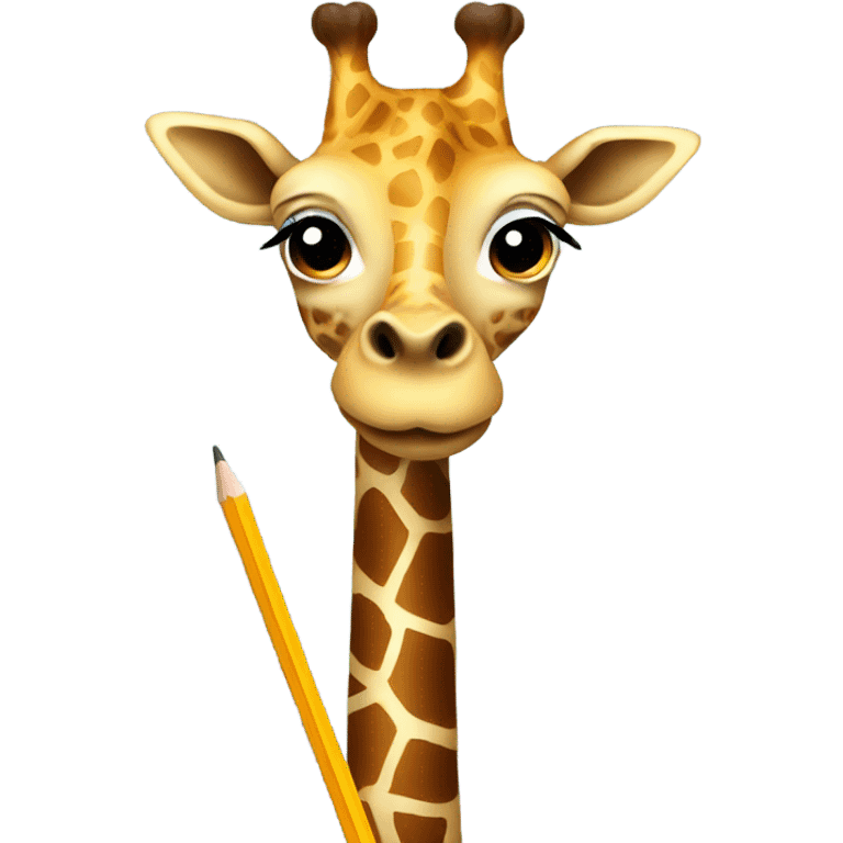 Giraffe with a pencil  emoji