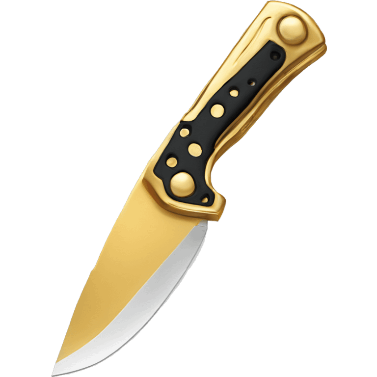 Gold colored pocket knife emoji