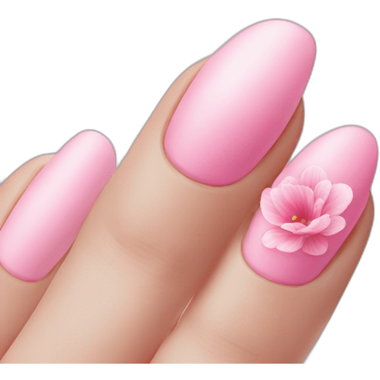 Pink heart-pink flower-pink nails emoji