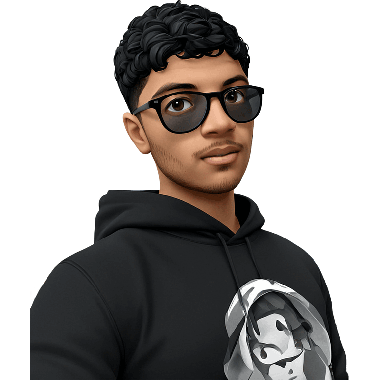 cool guy in black hoodie emoji