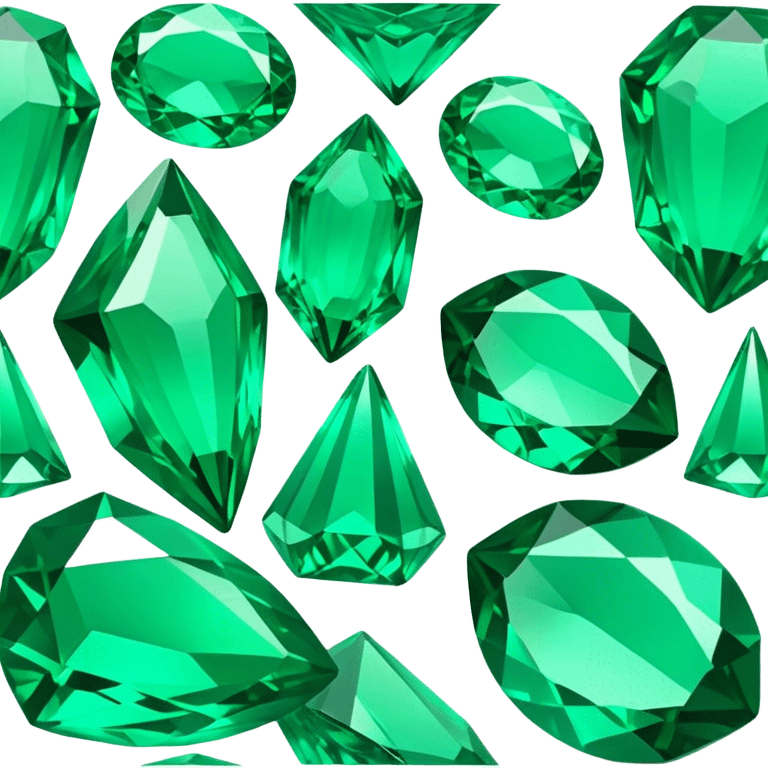 Cinematic Realistic Emerald Emoji, Deep and lush, with a vibrant green hue that catches light, creating a brilliant, sparkling effect across its polished surface. The facets of the gem catch the light in rich, deep reflections, radiating a sense of luxury and nature. Soft glowing outline, capturing the essence of natural beauty and timeless elegance in a vivid emerald. emoji