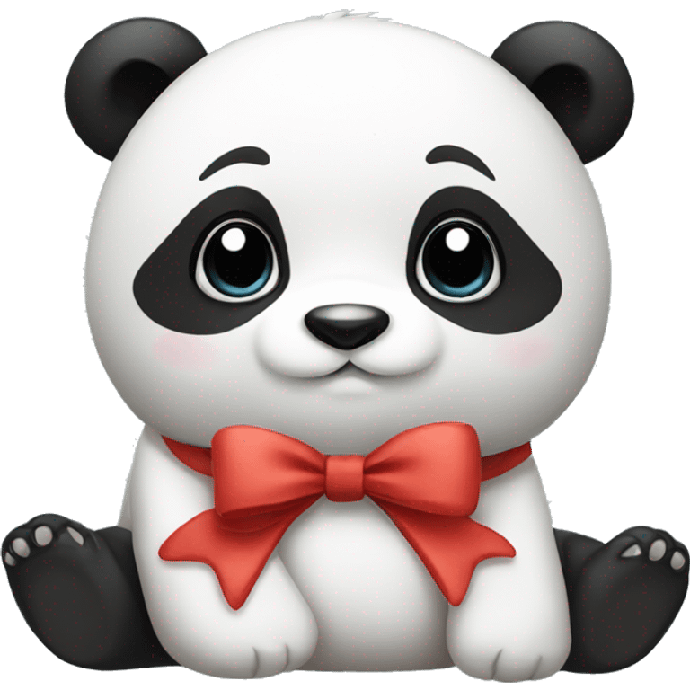 cute panda with a bow  emoji