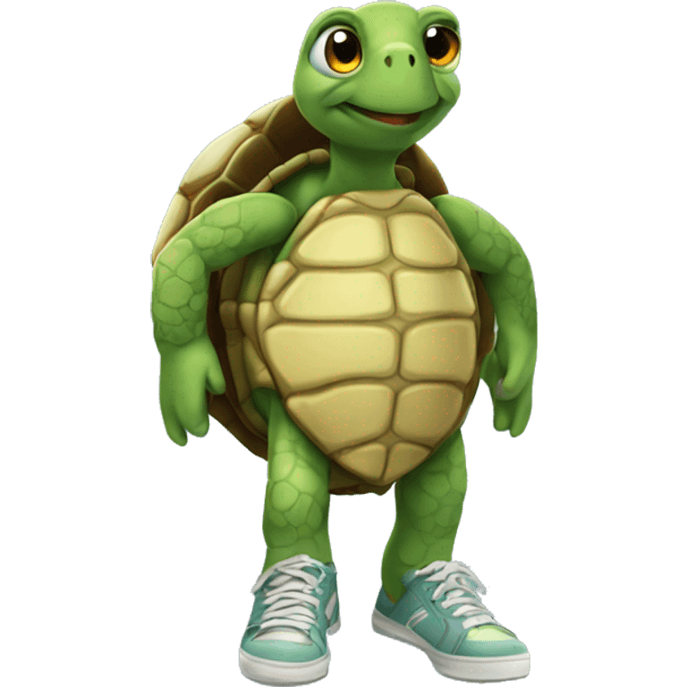 turtle wearing shoes emoji