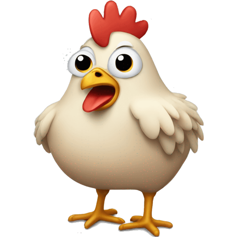 Stressed chicken emoji