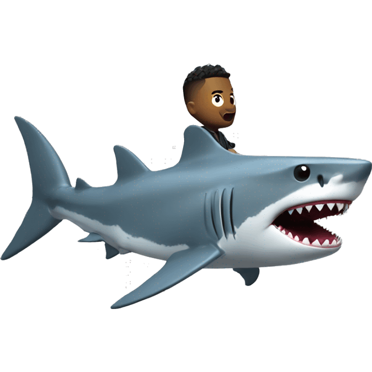 Shark with a Roblox character riding it  emoji