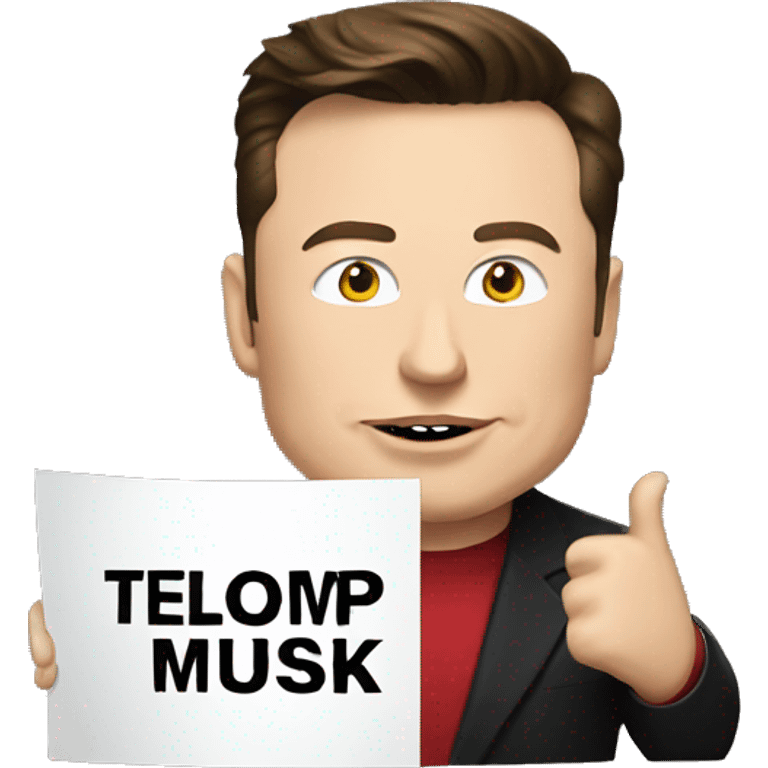 elon musk holding a trump banner emoji