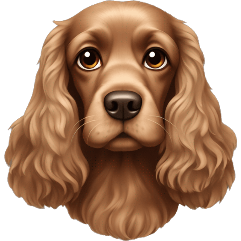 Brown cocker spaniel with tufts of hair emoji