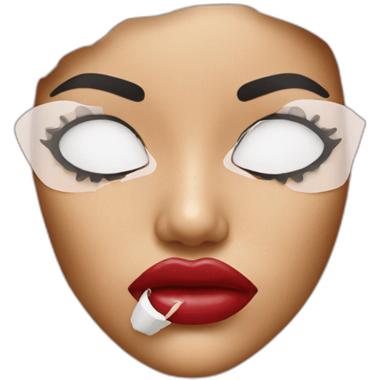 Woman tape over lips emoji