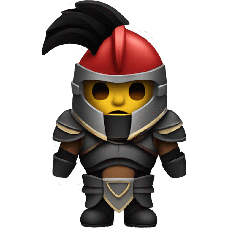 Fantasy spartan warrior male wearing detailed black armor with a red plumed helmet
 emoji