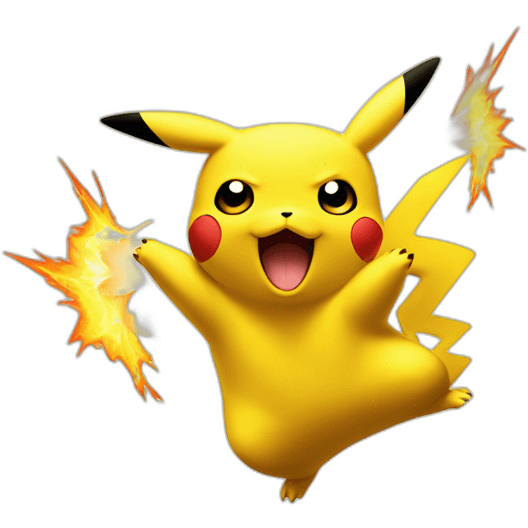 Pikachu fight dracaufeu emoji