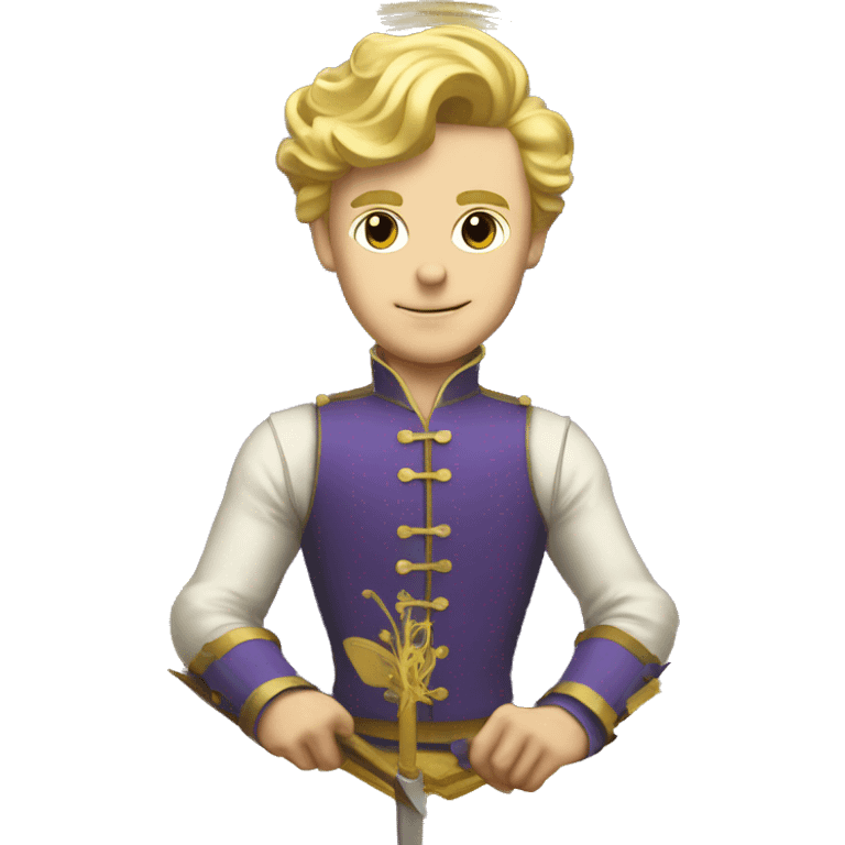 Gold gilded violet vintage man blonde hair fencing  emoji