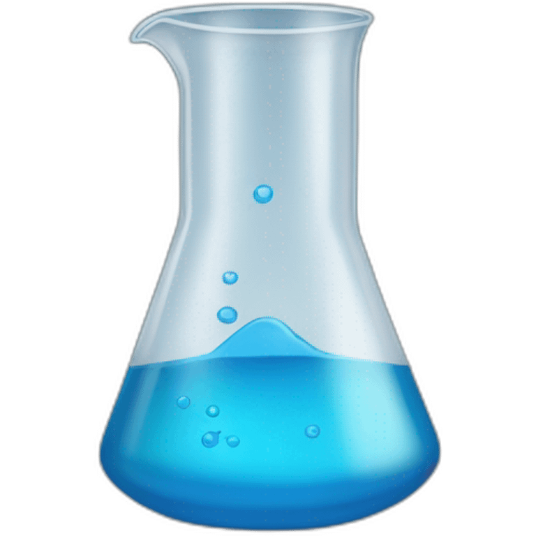 beaker with blue fluid without face emoji