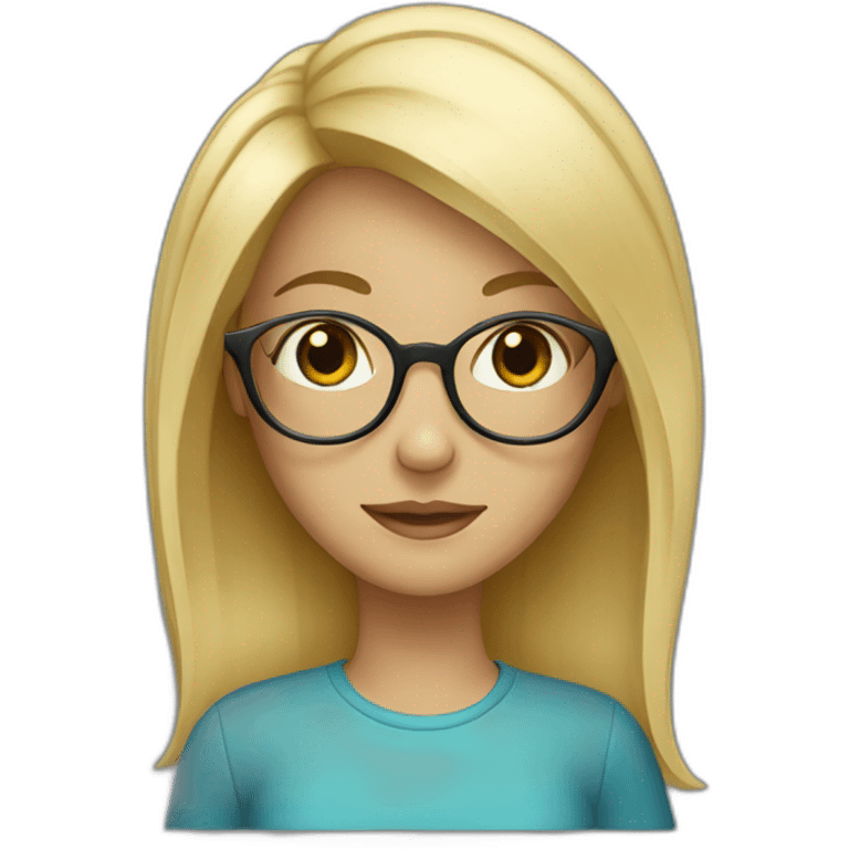 A blond Girl with glasses emoji