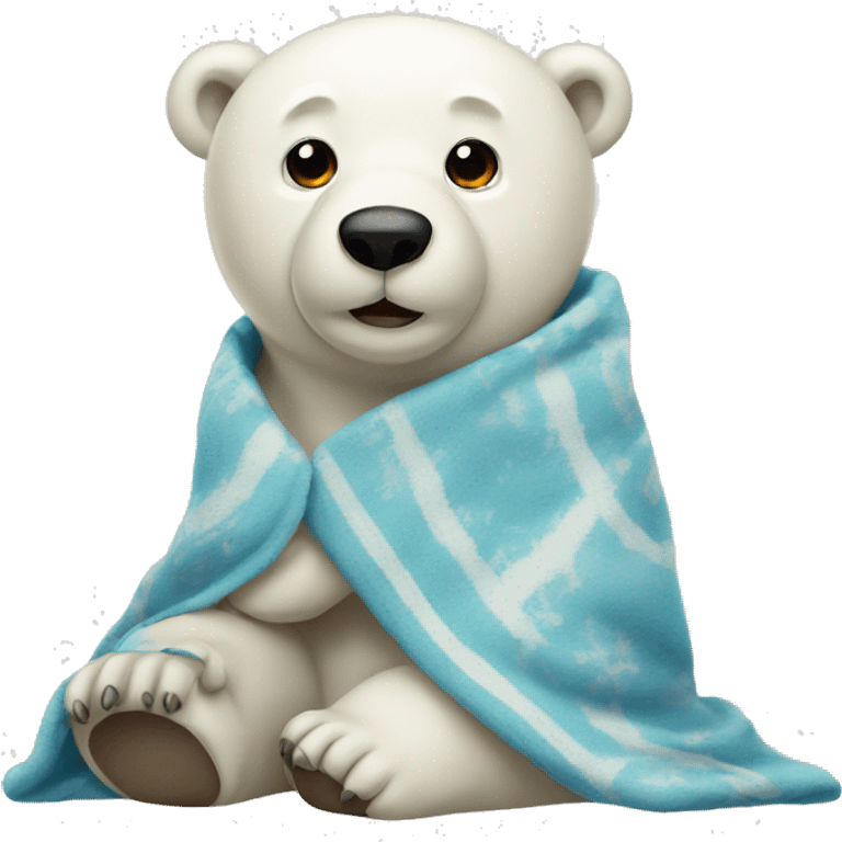 polar bear with blanket emoji