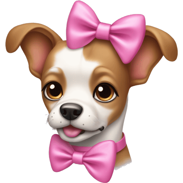 coquette dog with a pink bow emoji