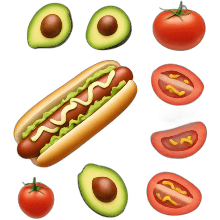 hot dog with avocado and tomato emoji