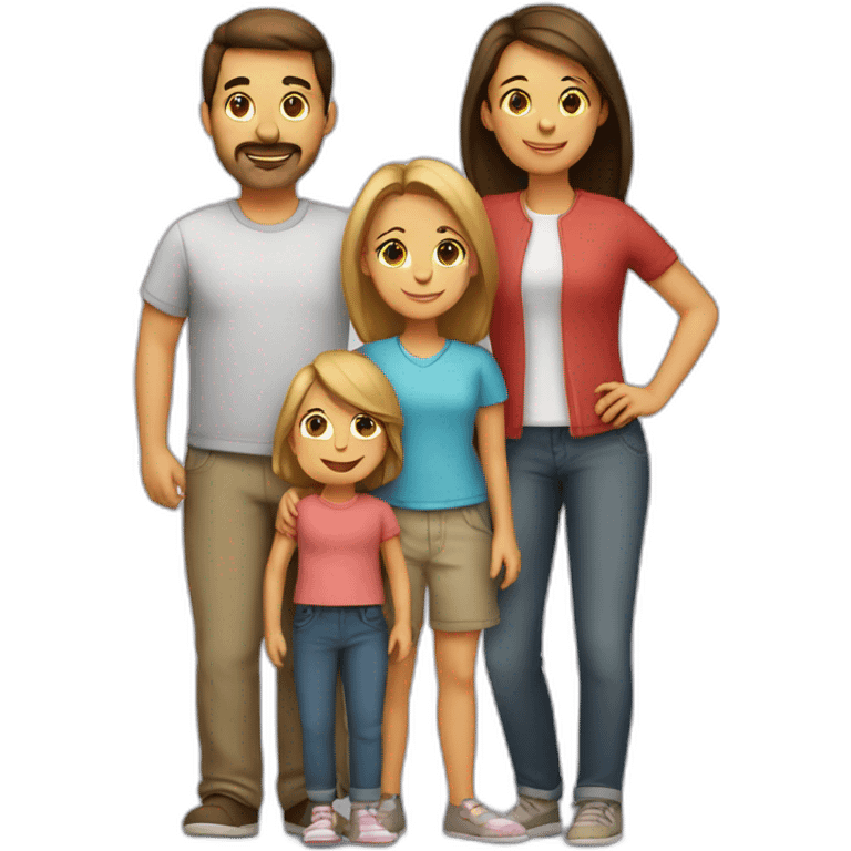 Family with 4, father, mother, teenager boy, small girl emoji