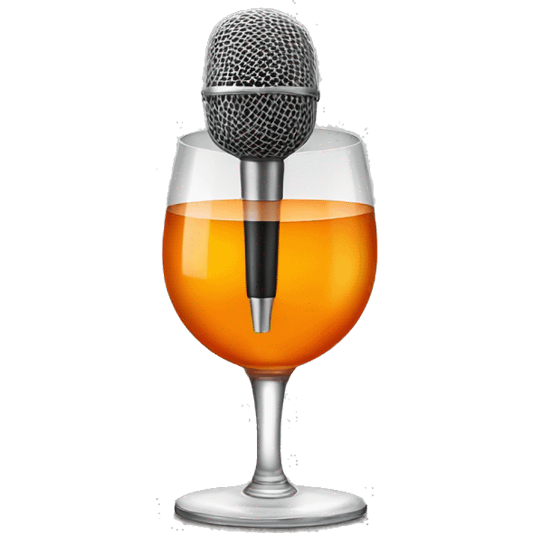 orange wine glass mixed with a microphone emoji