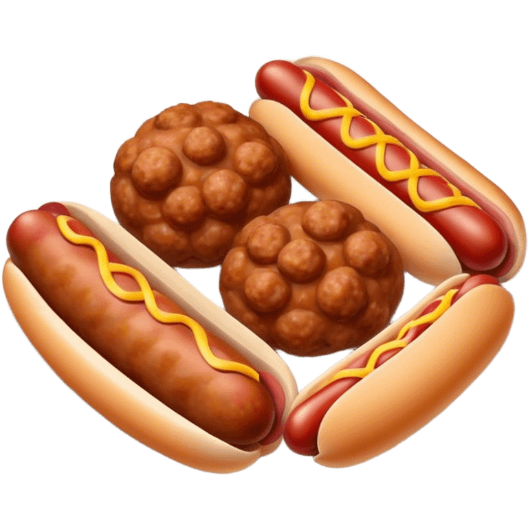 Meatballs and hotdogs  emoji