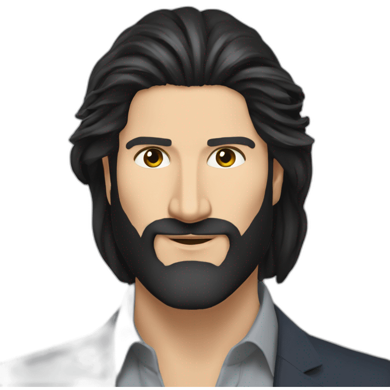 Kayvan Novak long hair very long beard emoji