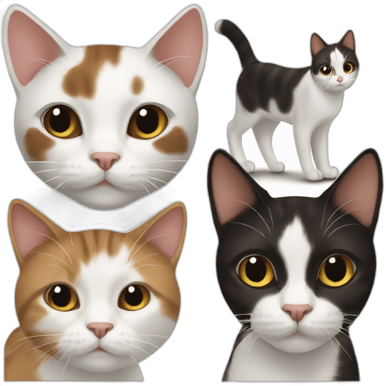 brown white and black mixed cat emoji