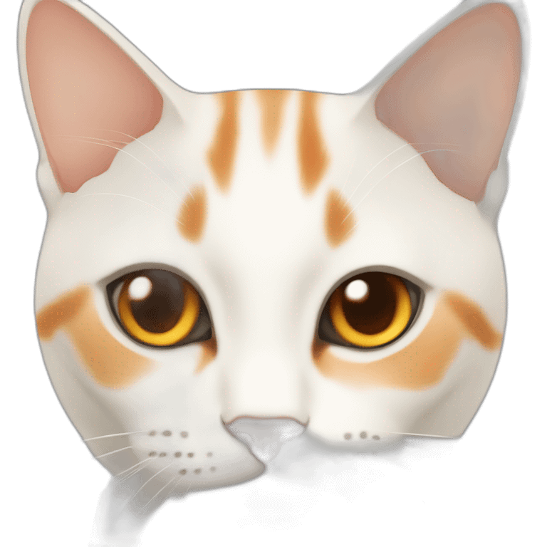 Face only of a White cream with large orange markings British short hair cat emoji