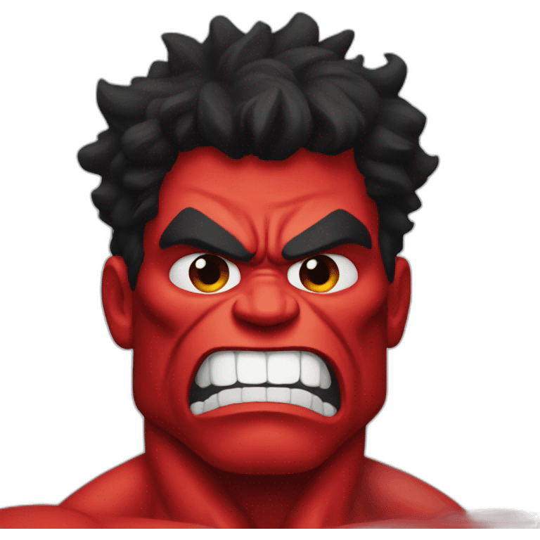 Very red hulk emoji