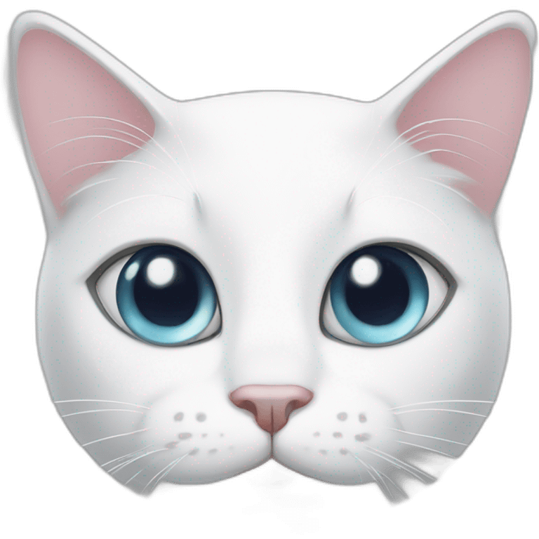 white cat with different eyes  emoji