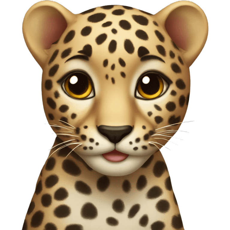 An adorable leopard emoji