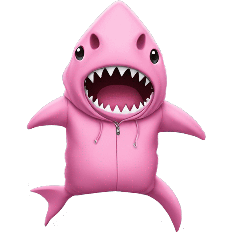 shark wearing a pink hoodie emoji