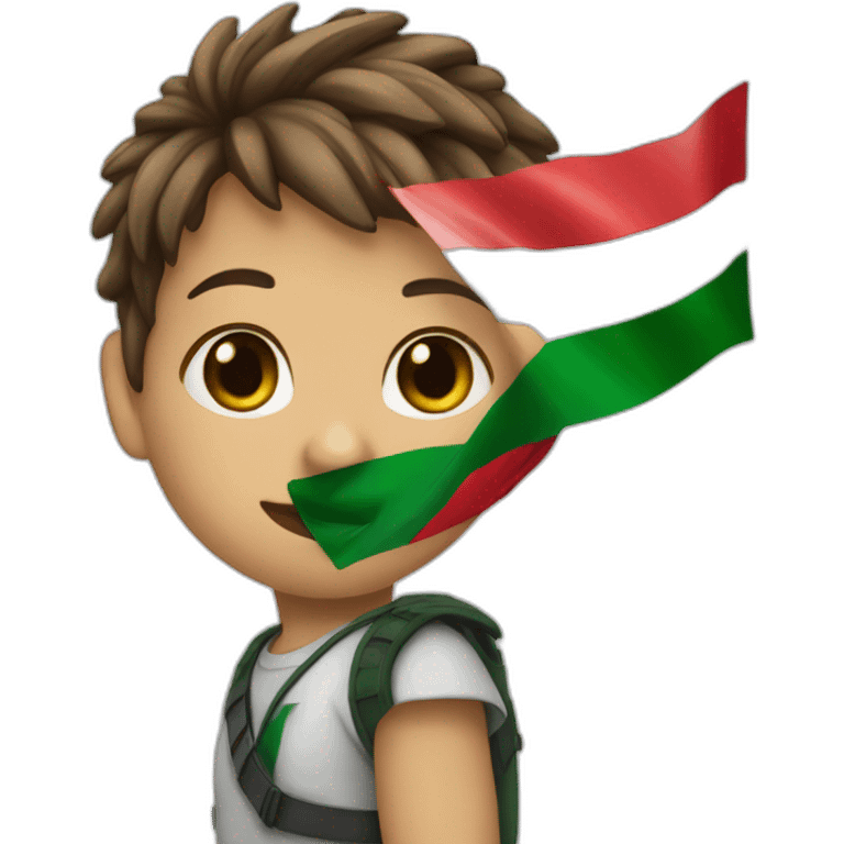  achild wears Flag_of_Palestine  emoji