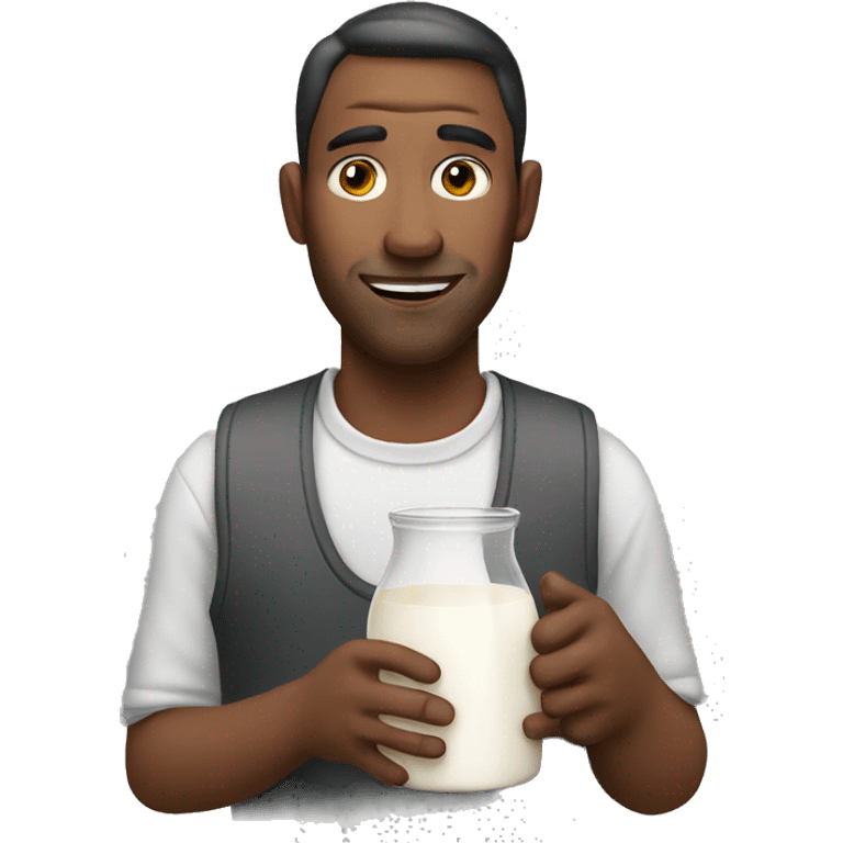 Man with milk emoji