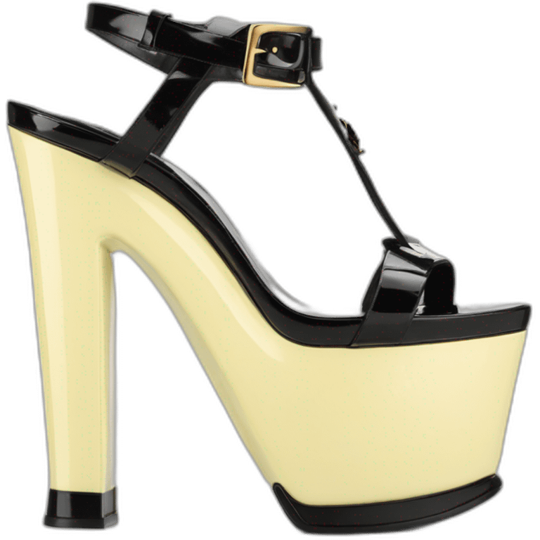 ysl black patent TRIBUTE PLATFORM SANDAL PATENT LEATHER emoji