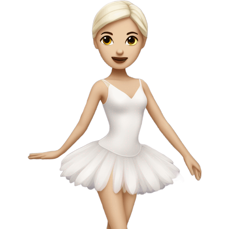 Ballerina with swan dress, white skin emoji