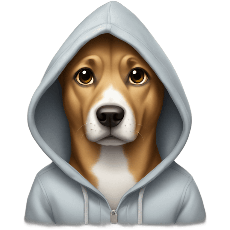 Dog wearing a hoodie emoji